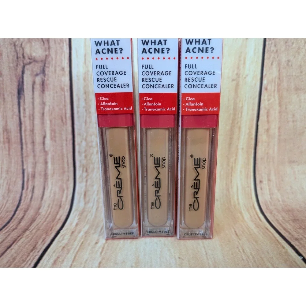 3 PK The Creme Shop What Acne Full Coverage Rescue Concealer Medium 10 Cica